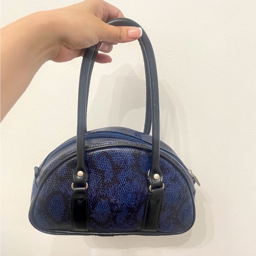 Y2k Bowling Mini Bag Snake Print Blue by Steve Madden